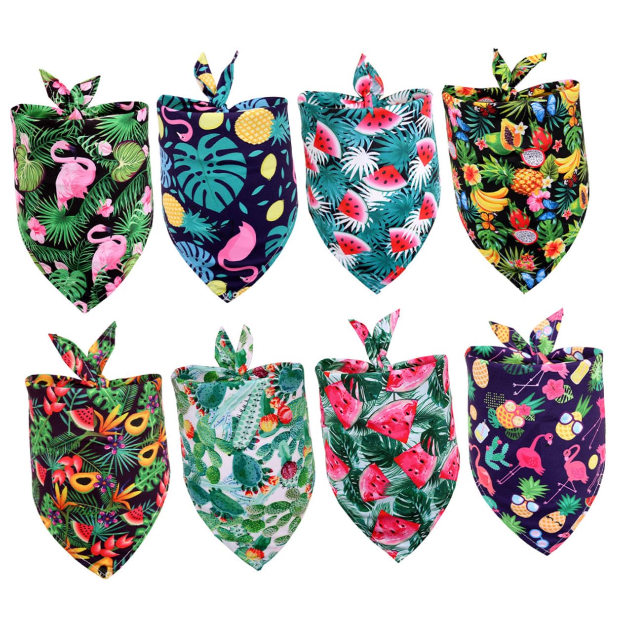 Bandanas pour chien en coton lot de 8 echarpes triangulaires de taille M pour l ete