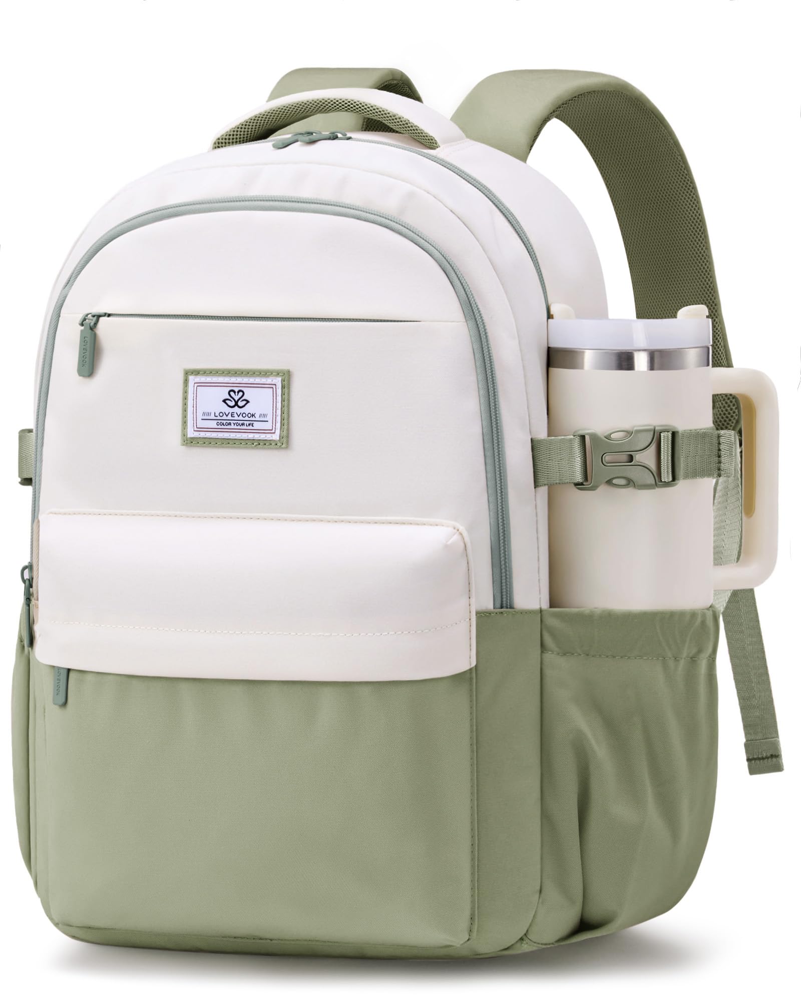 LOVEVOOK Schulrucksack Mädchen Teenager 15,6 Zoll Laptop Rucksack Damen | Wasserdicht Schulranzen Travel Backpack Women Elegant, Arbeitsrucksack School Bag mit Laptopfach für Schule Uni Büro Reise