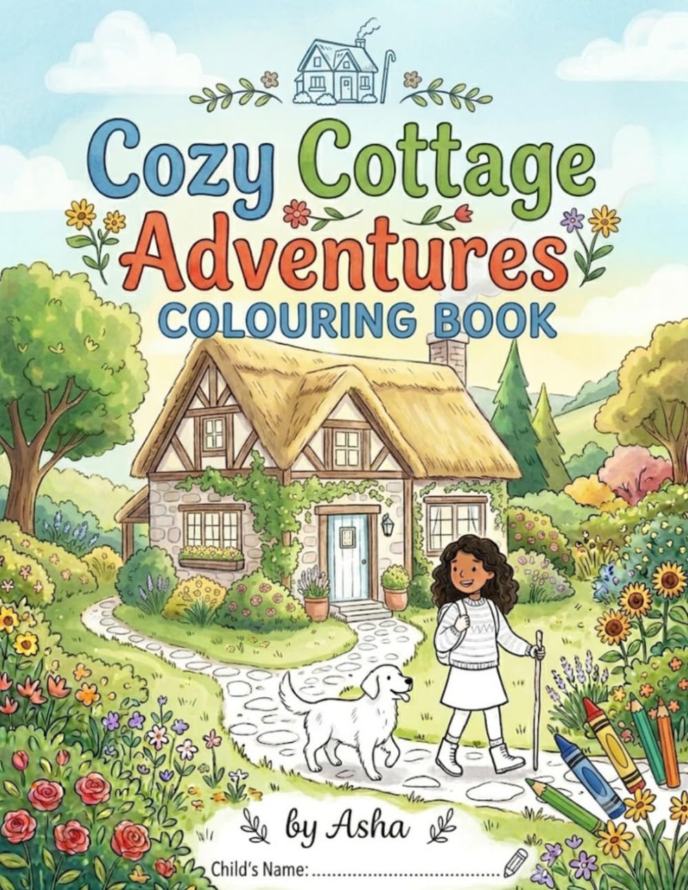 Cozy Cottage Adventures: Cute & Fantasy colouring book