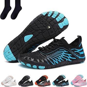 Grounded Footwear, Grounded Footwear Barefoot Shoes, Grounded Footwear for Men Barefoot, Comfortable Lightweight Non-Slip Barefoot Shoes Blue,9 Women/7 Men