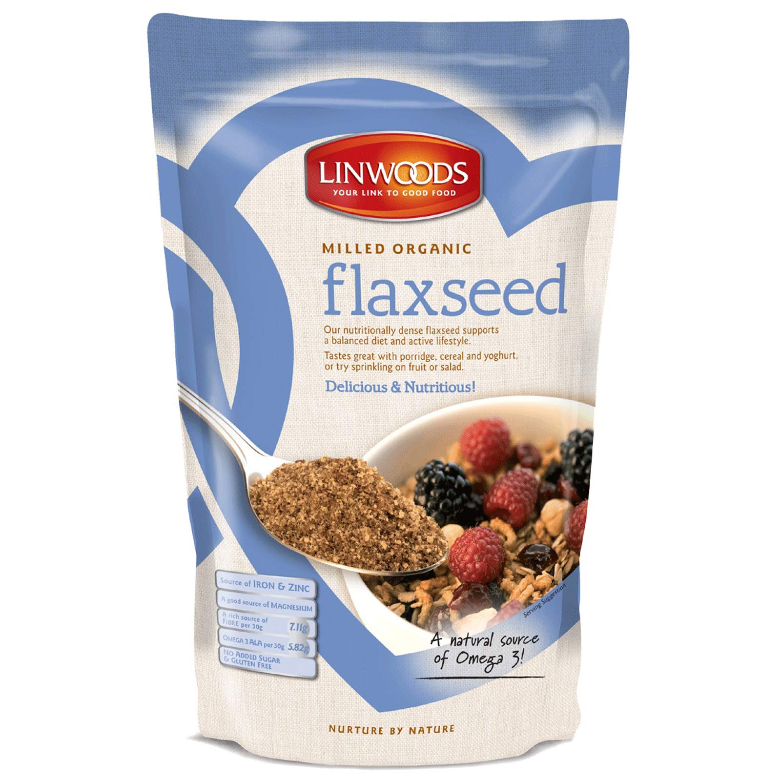 Linwoods Milled Organic Flaxseed, 1kg, High in Omega 3 (ALA), High in Fibre, Source of protein, maintenance of muscle mass,maintenance of normal blood cholesterol levels, reduction of tiredness