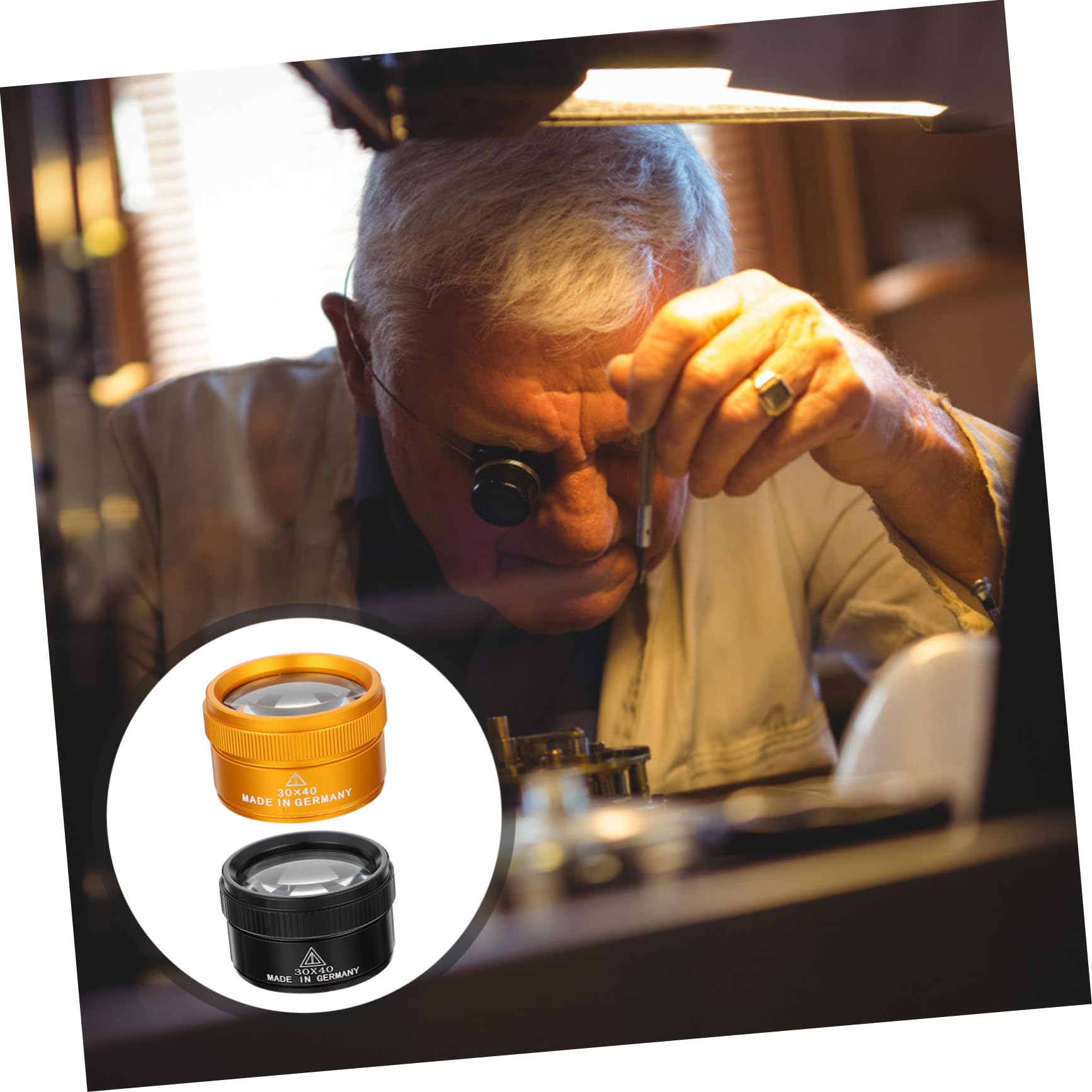 FOYTOKI Lightweight Optical Magnifiers 30x Magnification Set of 2 for Jewelers Watchmakers Collectors Random Color