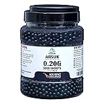 Arsuk 6mm Airsoft BBS 0.20g - Black - 5000 Count - Seamless 6mm Plastic Pellets for Precision Target Practice & Tactical Shooting BBS for BB Guns