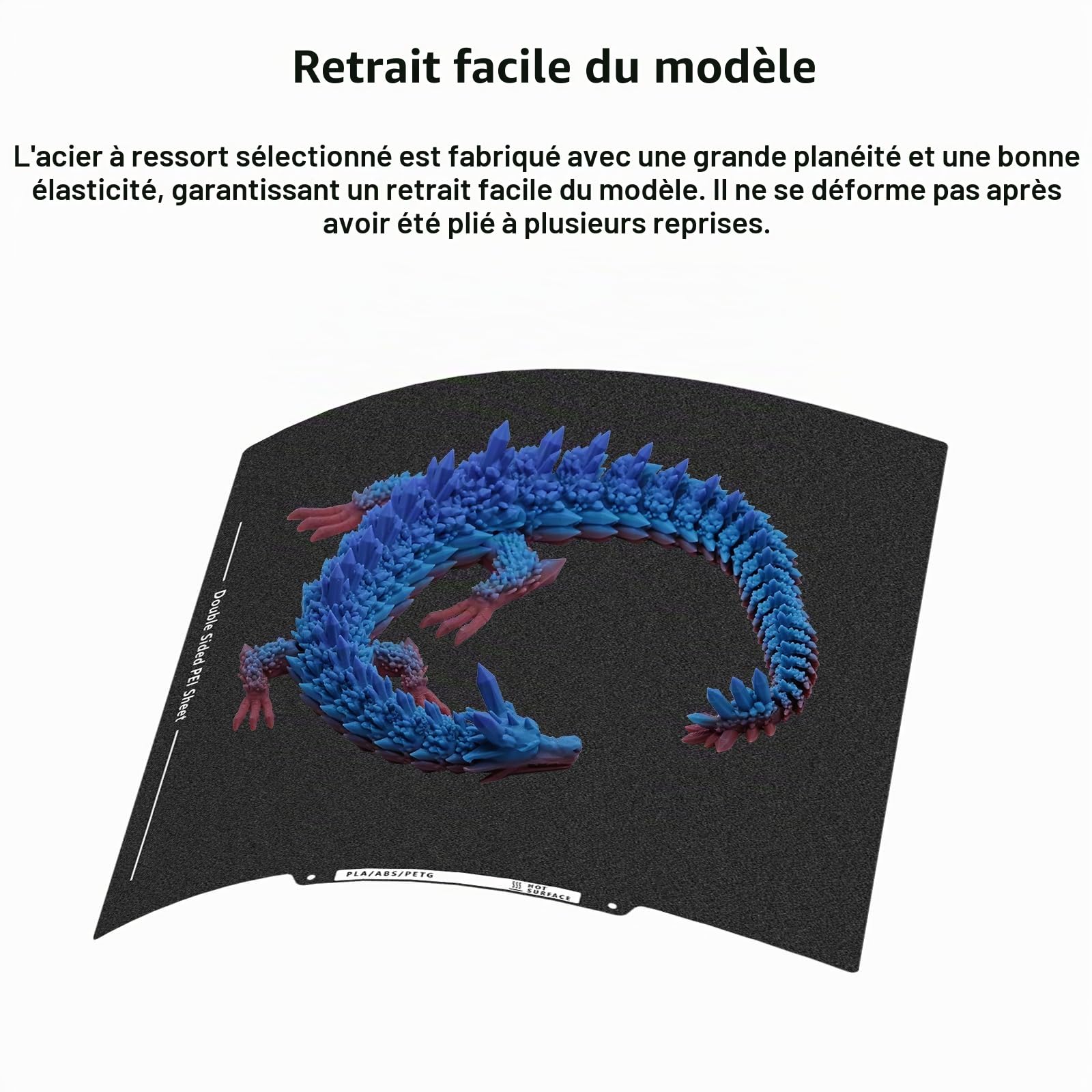 Neptune 4 Plus - Plaque de construction PEI double face - Imprimante 3D - Plateforme PEI texturée noire - Pour Elegoo Neptune 3 Plus, Kobra 2 Plus - 330 x 330 mm