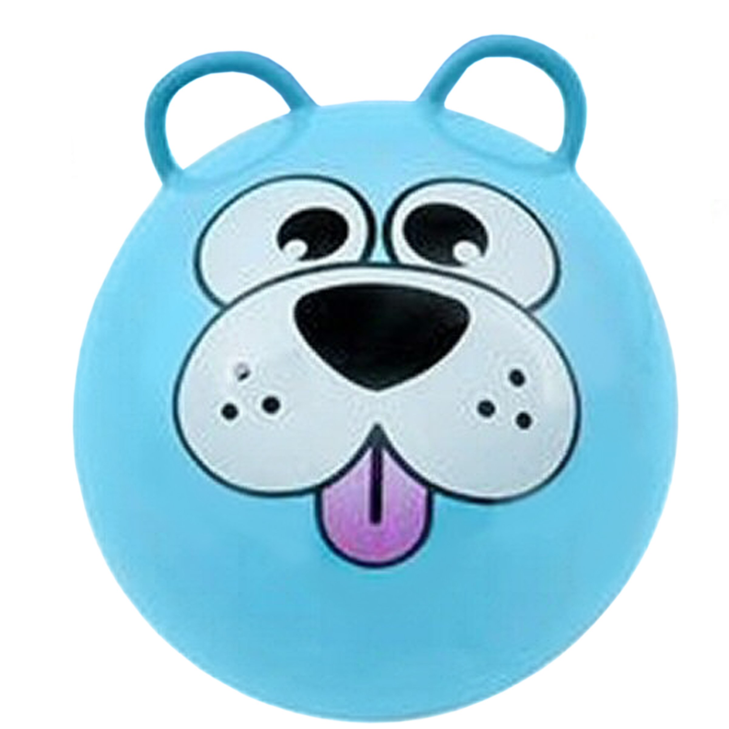 Hippity Hop Exercise Hopper Jump Balls with Animal Face and Two Handles for Kids (Blue Puppy)