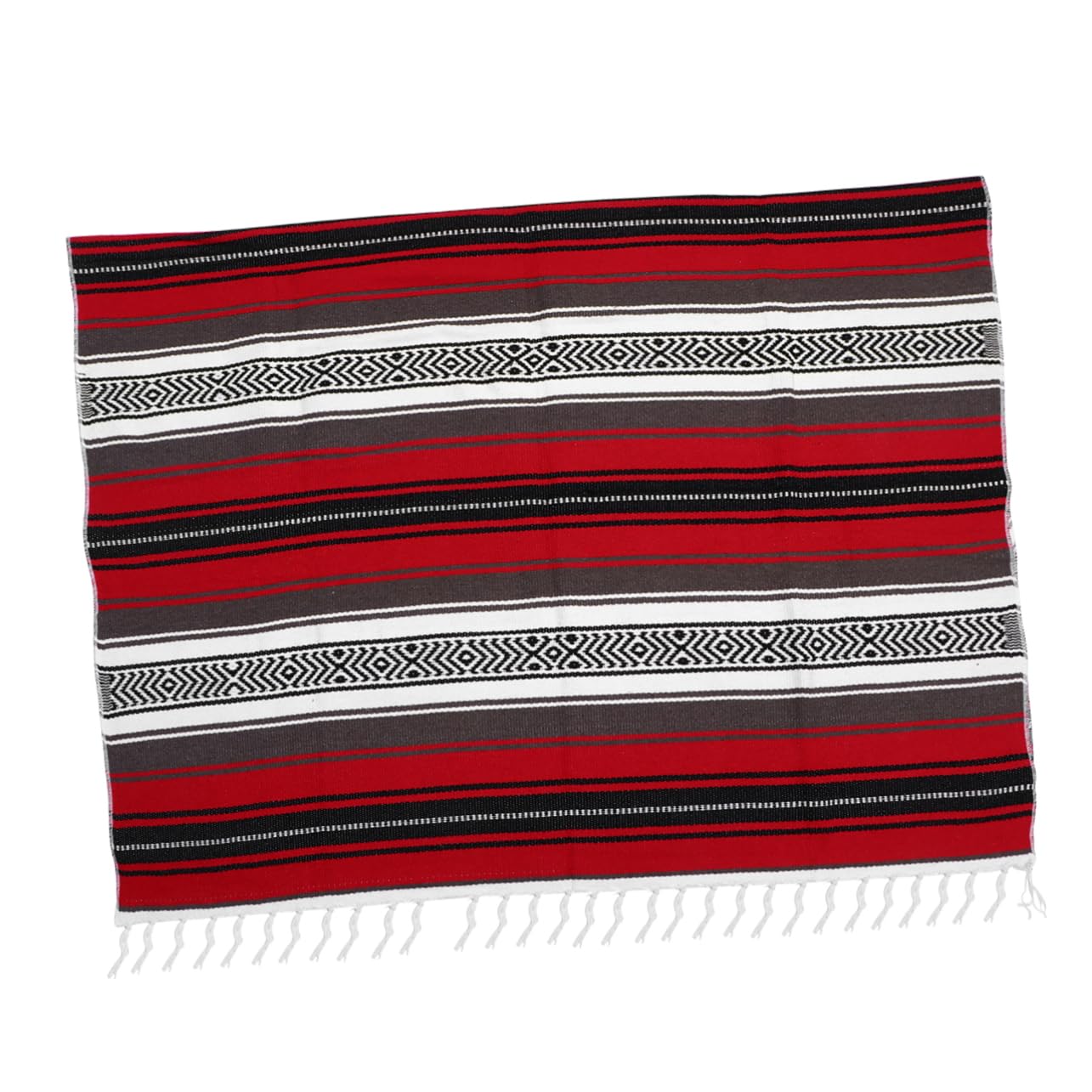 Couverture Mexicaine Tissée Rouge pour Vos Séances de Yoga et Soirées Canapé