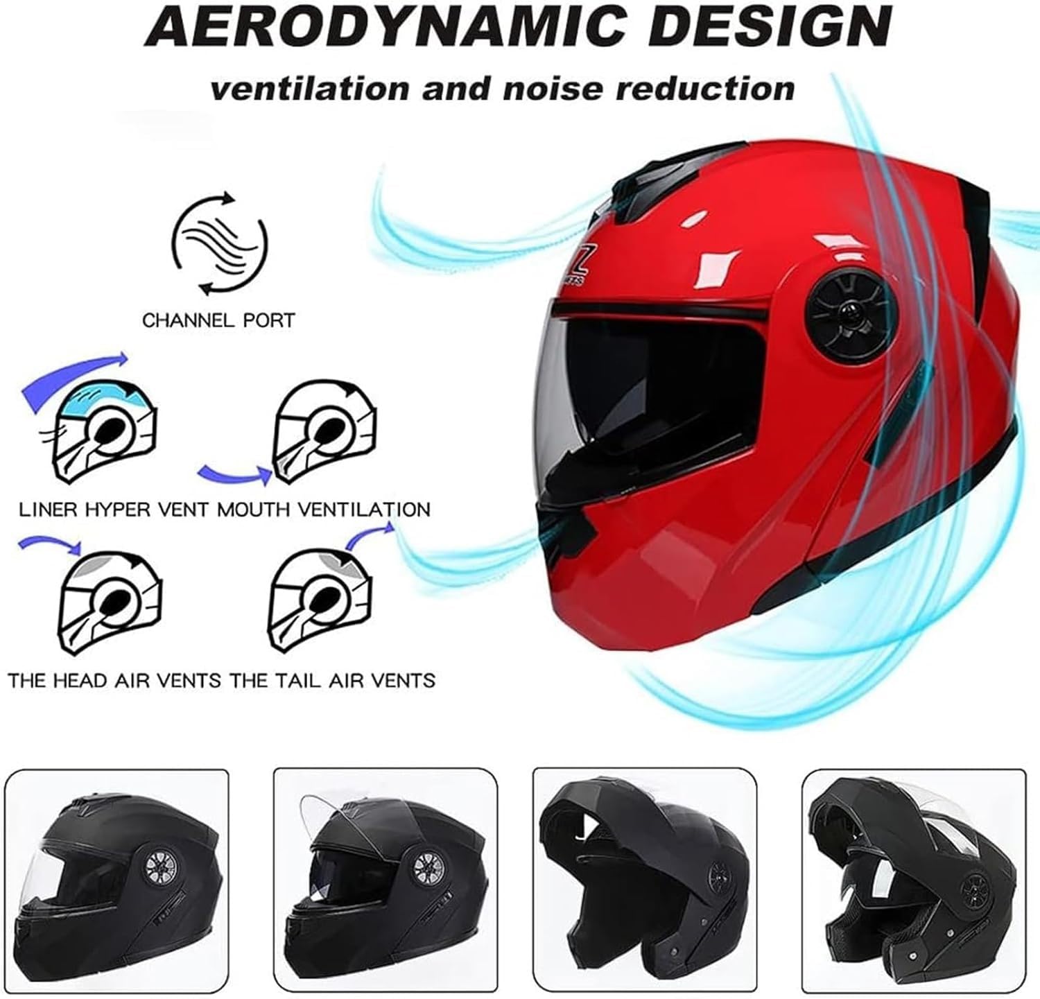 Casco de motocicleta modular con Bluetooth y doble visera, aprobado por la ECE, casco anticolisión para adultos para hombres y mujeres, casco integral modular B1,XL=61-62CM