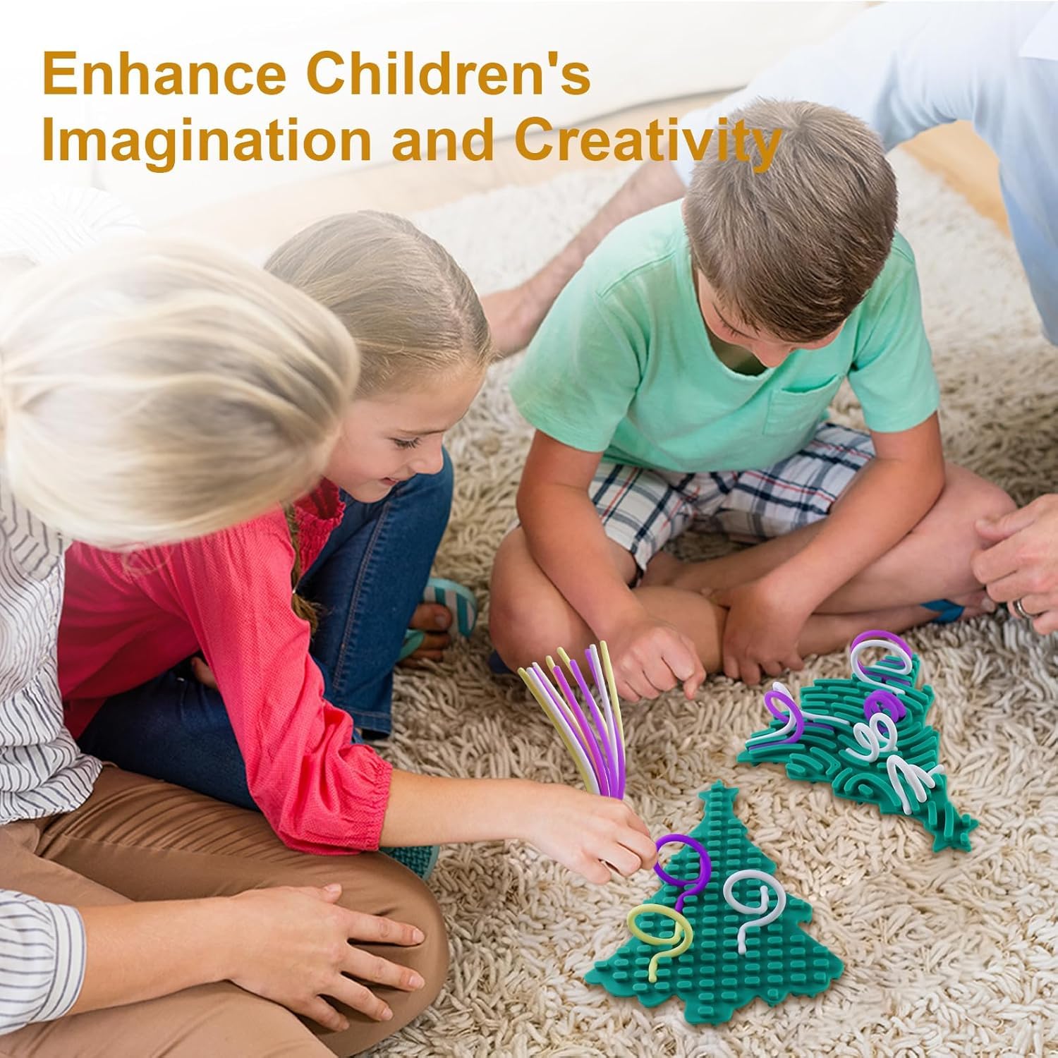 Fine motor skills toys,Silicone Sensory Activity Board,Sensory Toys for Autism ADHD and Stress Relief,fidget toys-Car and Plane Activities for Kids Travel (sensory-bop it tree) - Image 2