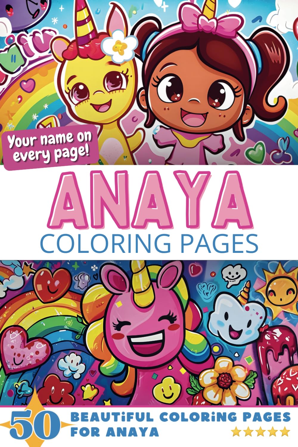 Pick-A-Page PublishingAnaya Coloring Pages: Wow-Effect! Your name on every page - Anaya coloring book - 6x9" - 50x Anaya coloring page - Fantastic Gift