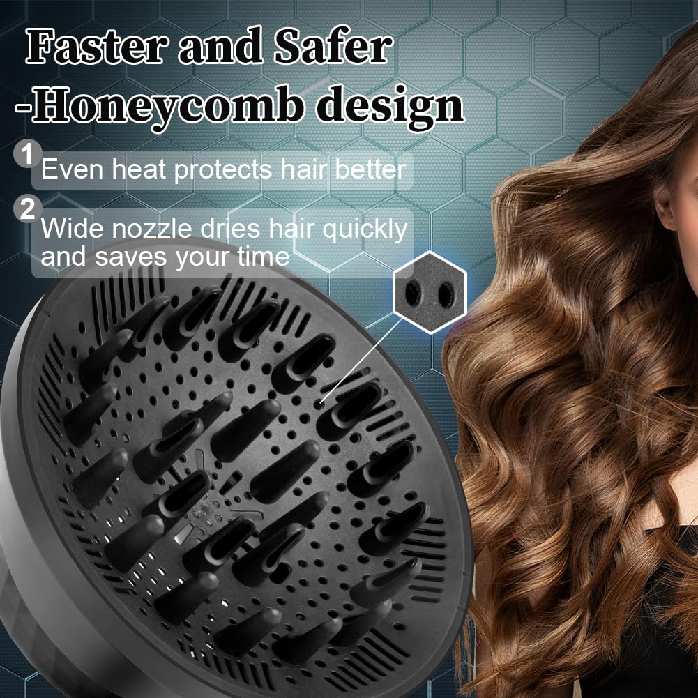 Flintronic Universal Haar Diffusor, Diffusor Föhn Aufsatz, Anpassungsfähig für Schlag Trockner mit Düse 1,7-2,9 Zoll, Faltbar Diffuser Haare für Lockigem, Gewelltes und Natürliches Haar