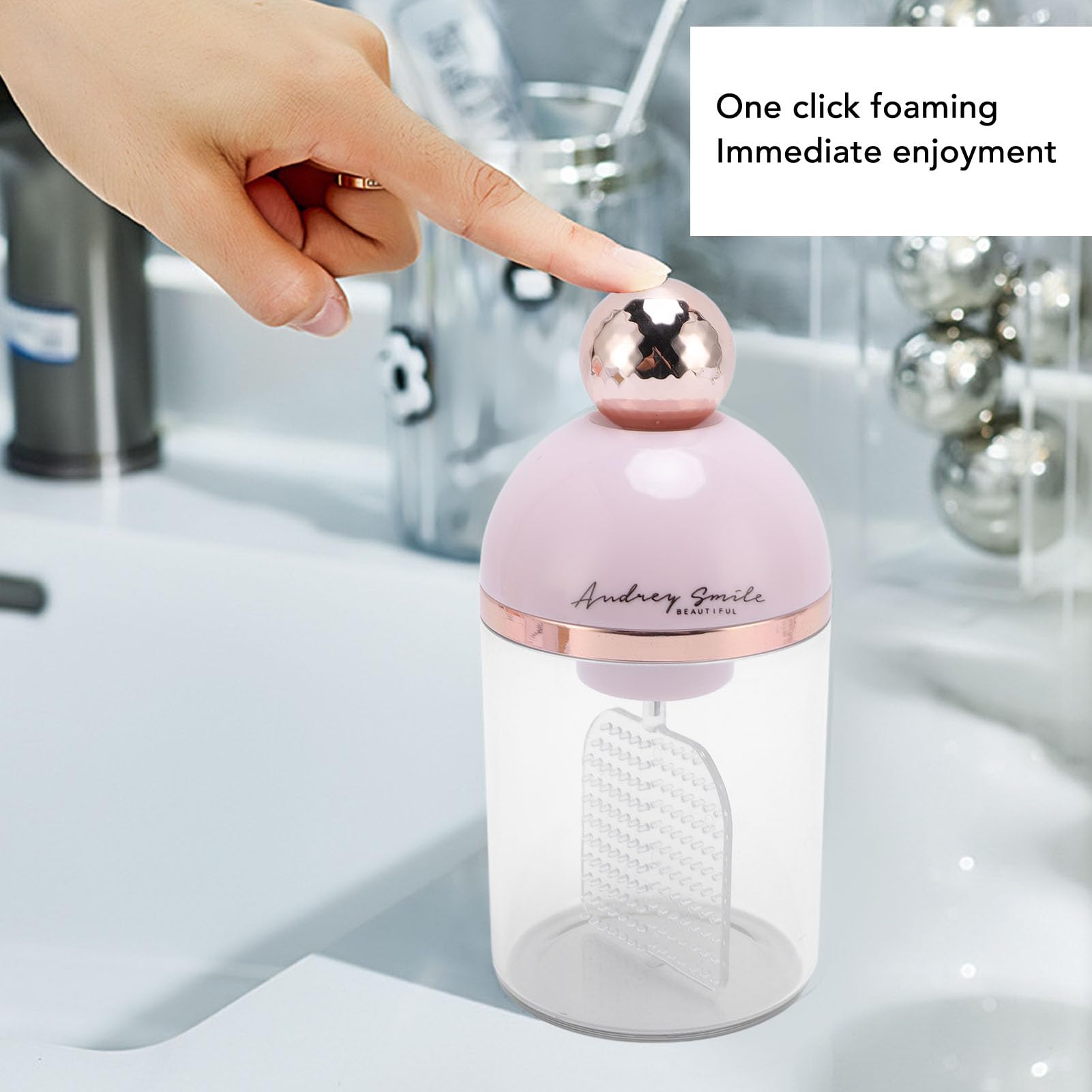 Elektrischer Gesichtsschaum-Maker, 4500 U/min, Reinigungsmilch-Schäumer, Wiederaufladbarer Gesichtsreiniger, Blasenschaum-Gerät für Gesichtswäsche, Shampoo und Körperwäsche