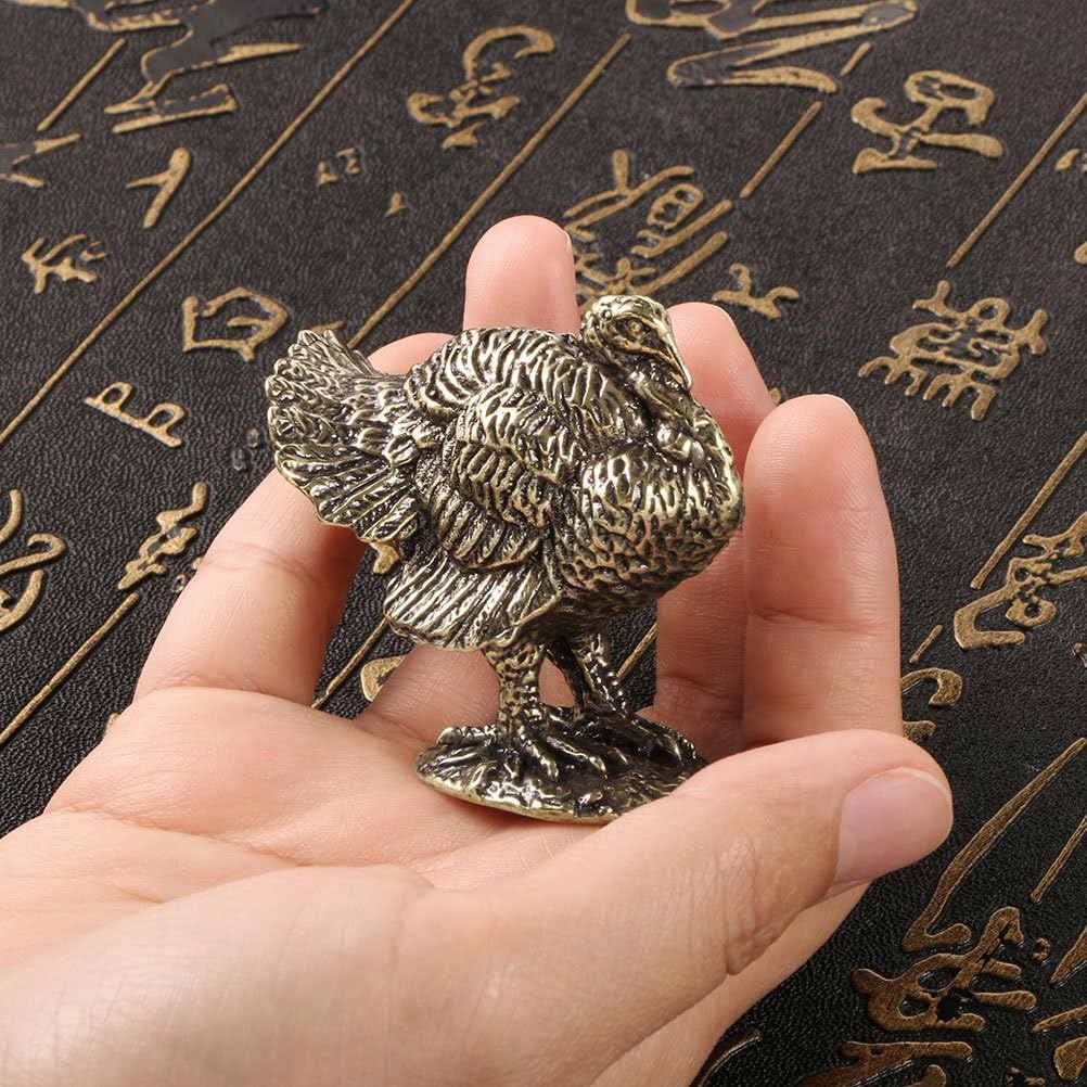 Toddmomy Mini Turkey Figurine Turkey Statue Desktop Animal Decor Sculpture Collectible Figurine for Desk Shelf Home Decor Thanksgiving Display 2.00 X 1.29 X 1.29 in image 3