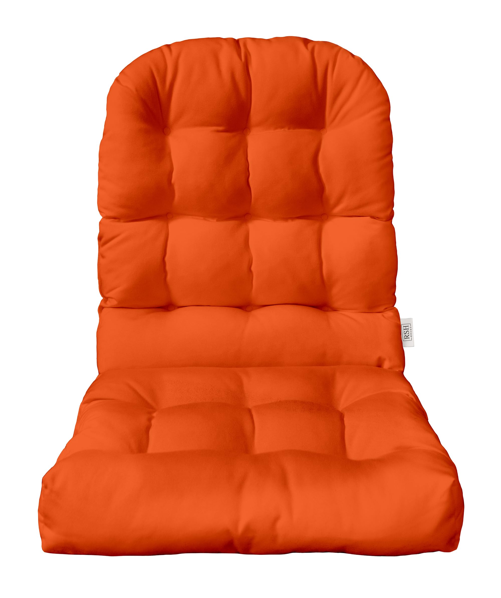 rsh decor: sunbrella tufted adirondack chair cushion | 42.5” x 21” | sunbrella performance fabric | water and fade-resistant | outdoor cushion for patio furniture | made in usa | canvas melon