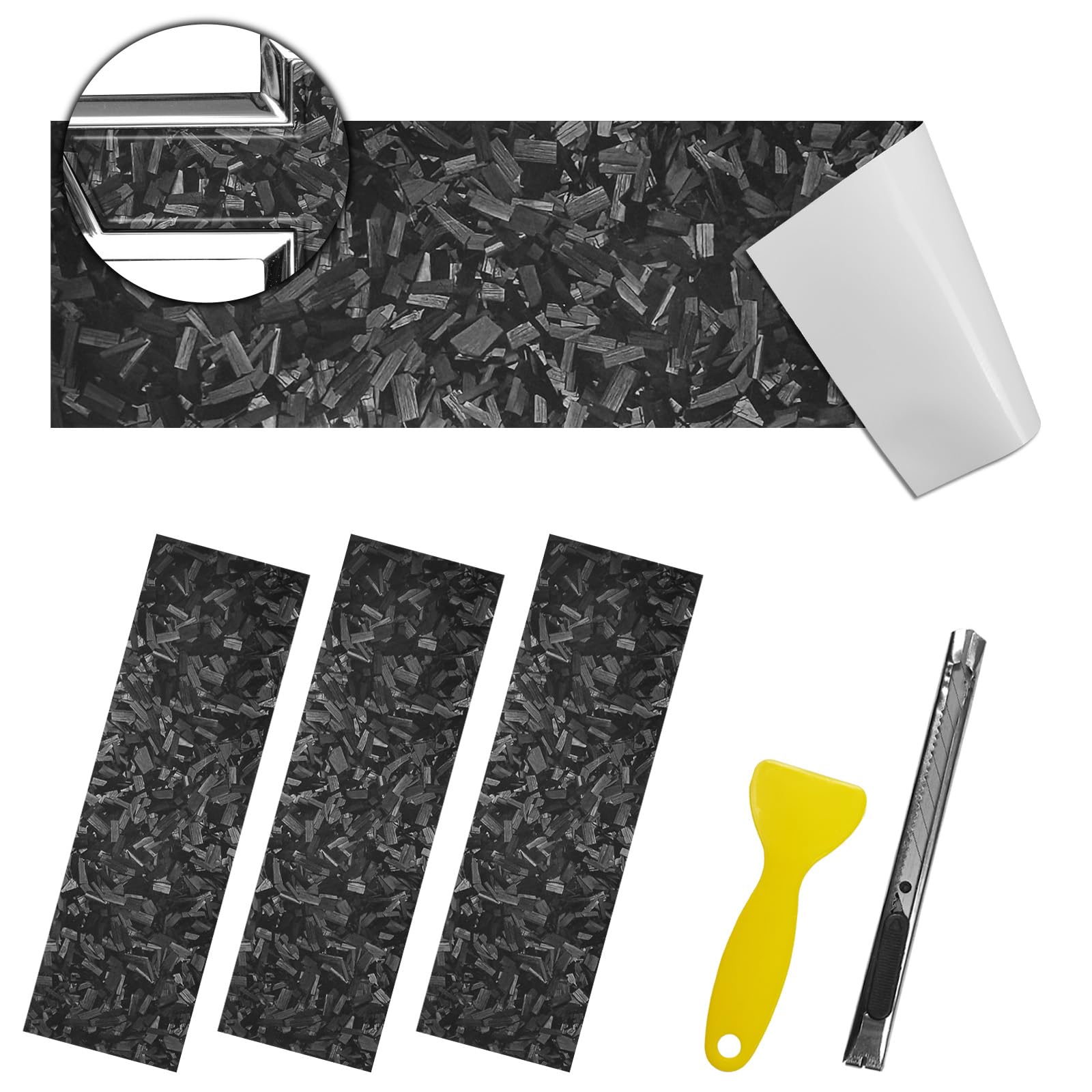 QianBao Compatible with 11.8" x 4" Chevy Bowtie Emblem Vinyl Wrap Kit