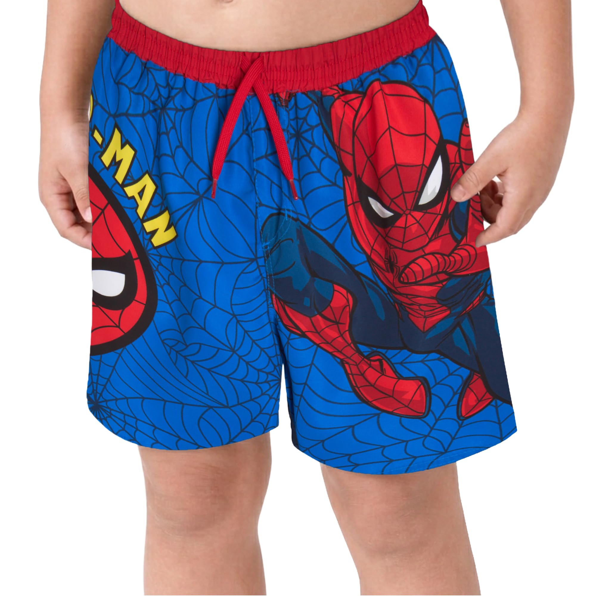 Marvel Boys? Spider-Man Swim Trunks - Quick Dry Bathing Suit Shorts (2T-12), Size 5/6, Spider-Man Blue Web