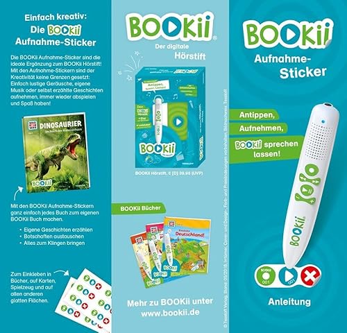 BOOKii 120 AufnahmeSticker neutral Paket 1, Nr. 001-120: Eigene Texte und Töne selbst aufnehmen Antippen, Spielen, Lernen