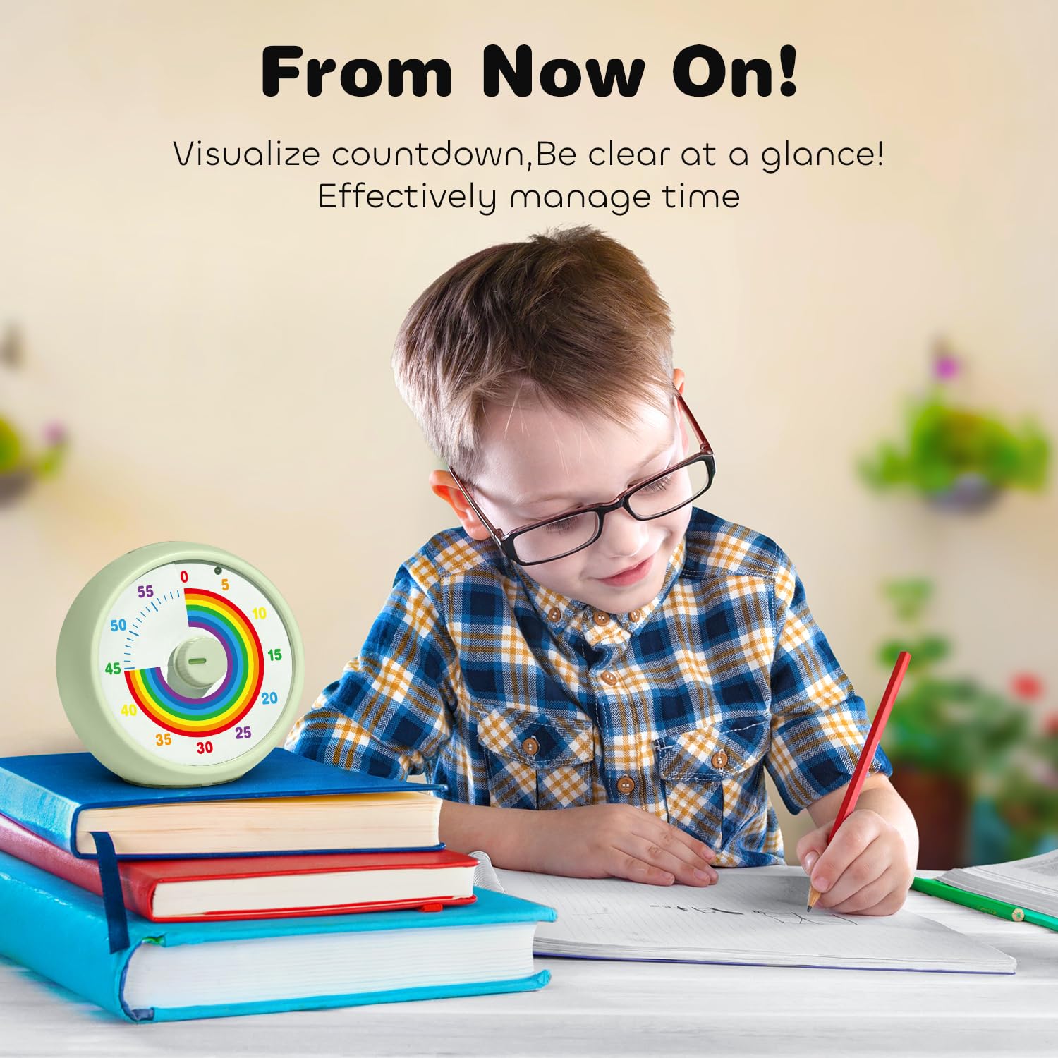 Visual Timer for Kids 60-Minute Countdown for Classroom Office Kitchen Desk Timer Kids Time Management Tools with Silent Operation - Image 4