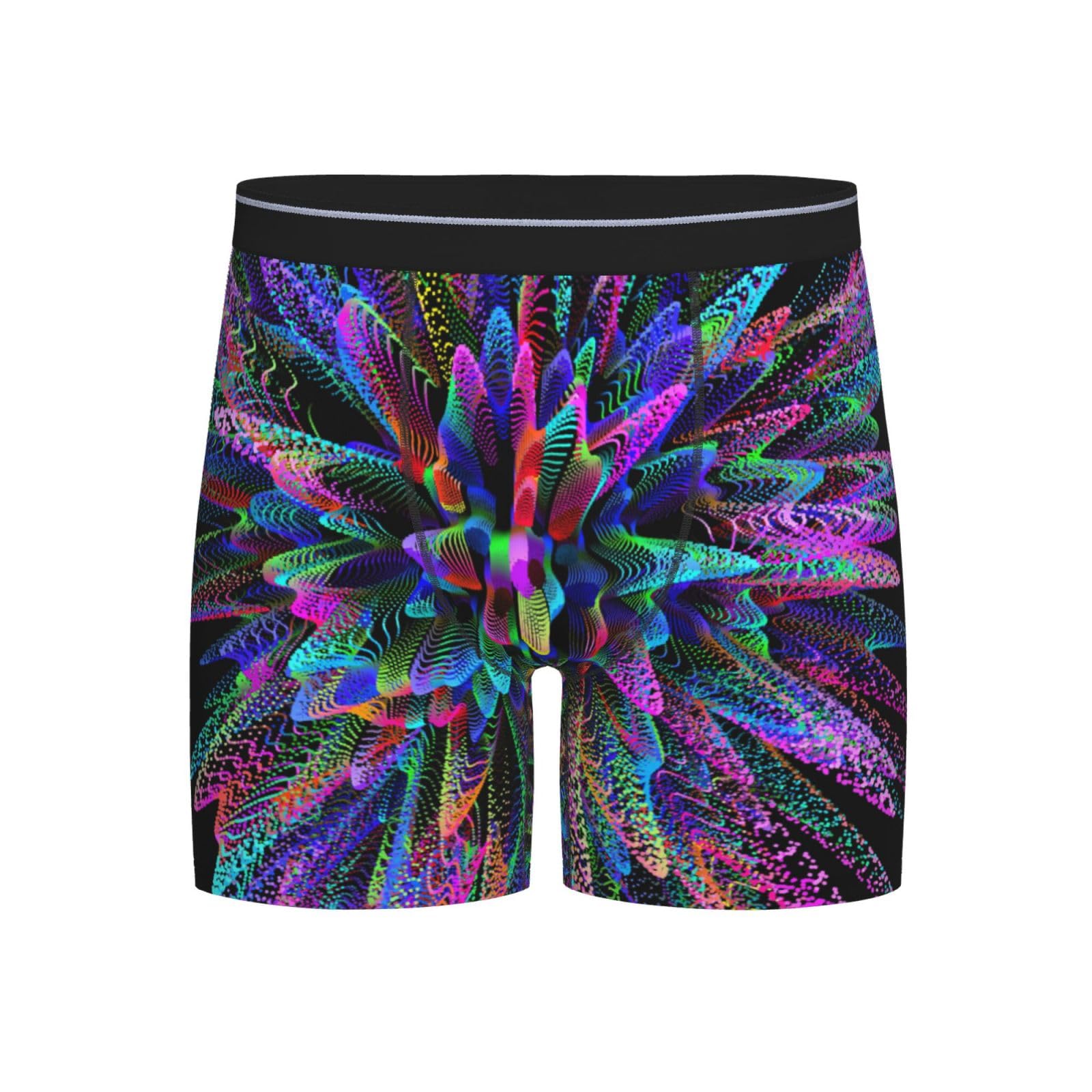 614 Men'S Long Leg Boxer Shorts Glow In Dark Splatter Neon Sports Underwear With Elastic Waistband Men'S Fitted Boxer Breathable Workout Boxer Shorts, For Boyfriend, Lovers, Husband, XL