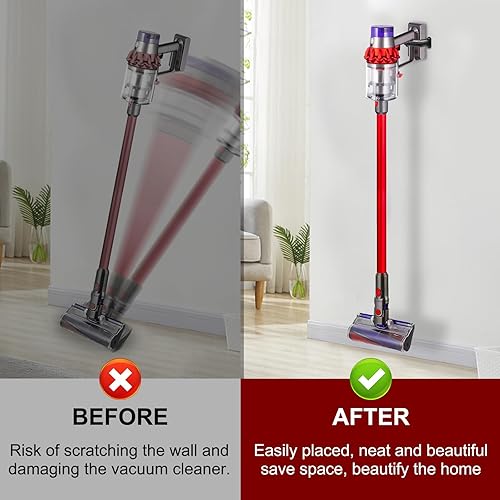 Miniatura 4 de Garbage fighter Soporte de pared compatible con Shark IX141 IZ562H IZ682H IZ462H IZ462H Aspiradora inalámbrica para mascotas, para Dyson Cyclone