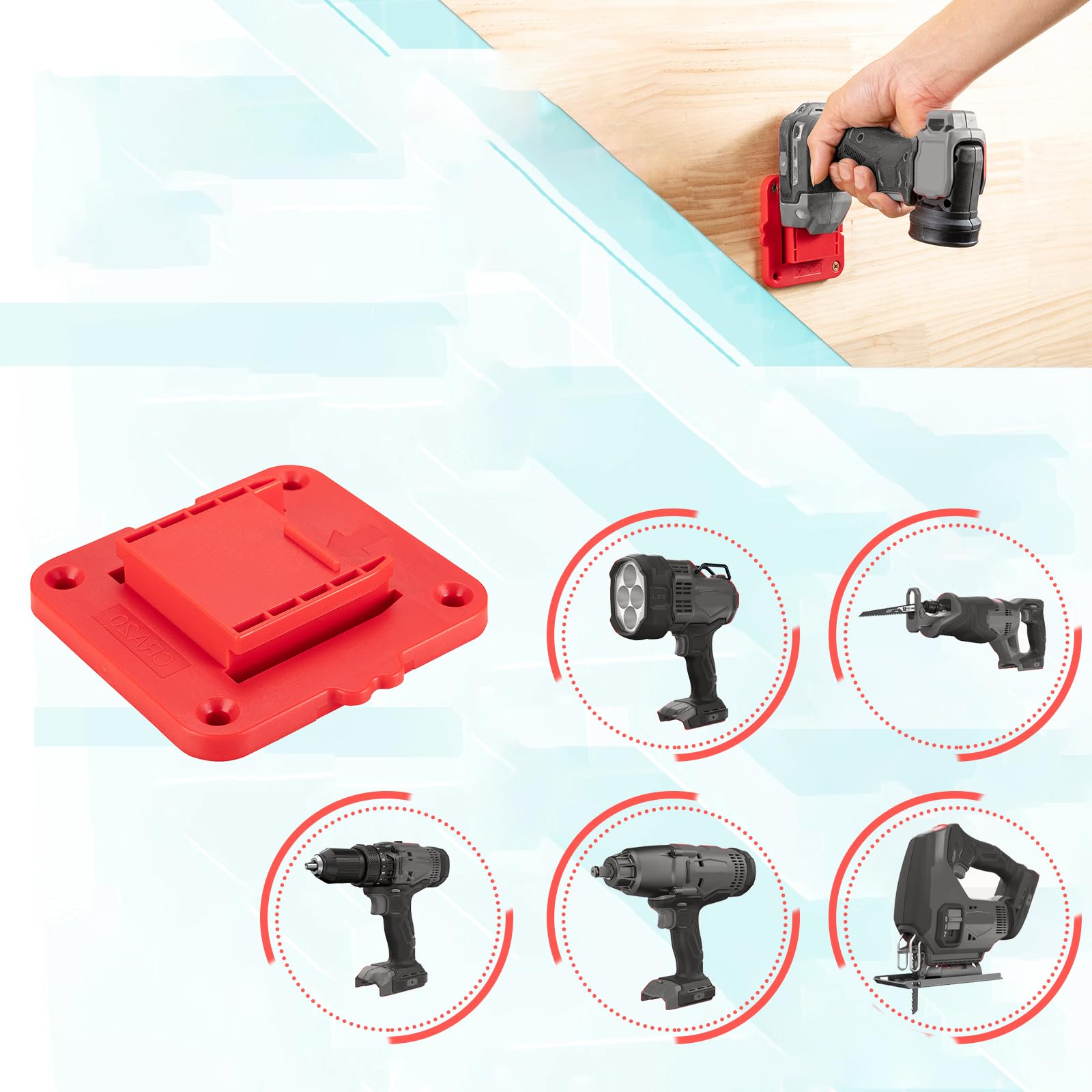 Tool Drill Mount Holder - Organize Your Tools -4 Tool Drill Mount Holder - Organize Your Tools -4