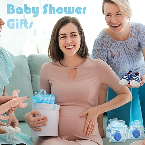 Miniatura 5 de Ctosree 50 juegos de regalos de baby shower para invitados, 50 lindos chupetes de bebé, 50 velas de luz de té, 50 etiquetas de agradecimiento, 50