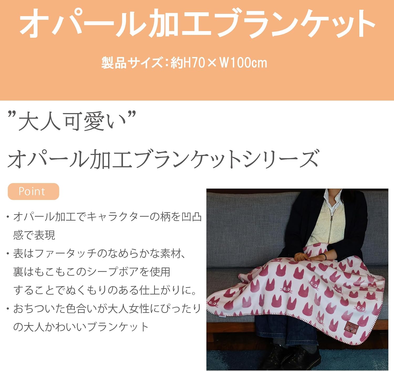 丸眞 Studio Ghibli - Kiki's Delivery Service - Jiji 3D Silhouette, Marushin Blanket