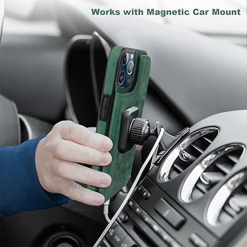 Miniatura 8 de Vaburs Funda compatible con iPhone 13 Pro con tarjetero y diseño de mandala en relieve, de piel sintética, doble botones, a prueba de golpes, para