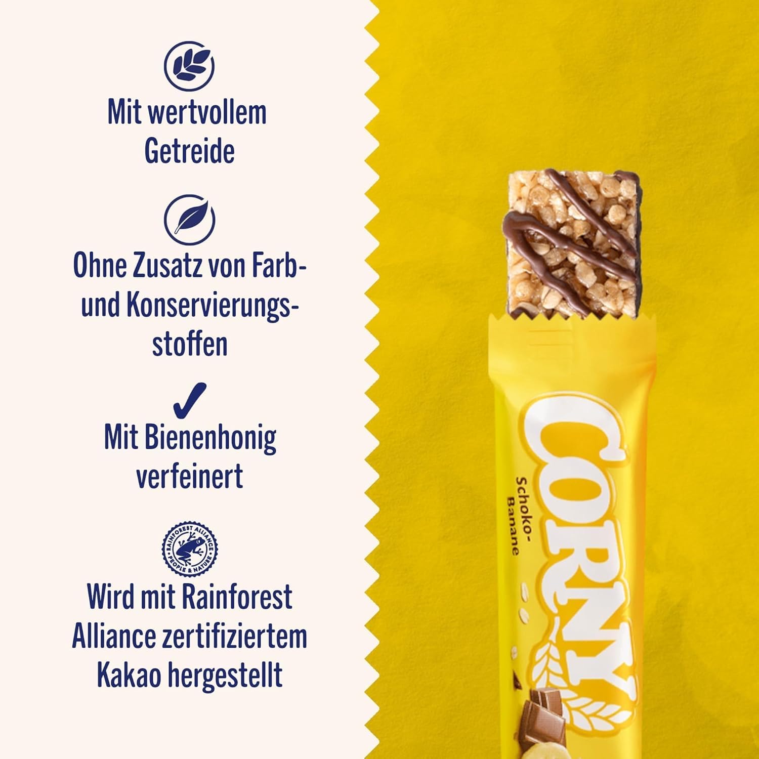 Müsliriegel | Corny Classic Schoko-Banane | Mit Schokolade und Banane | Multipack 60x25g