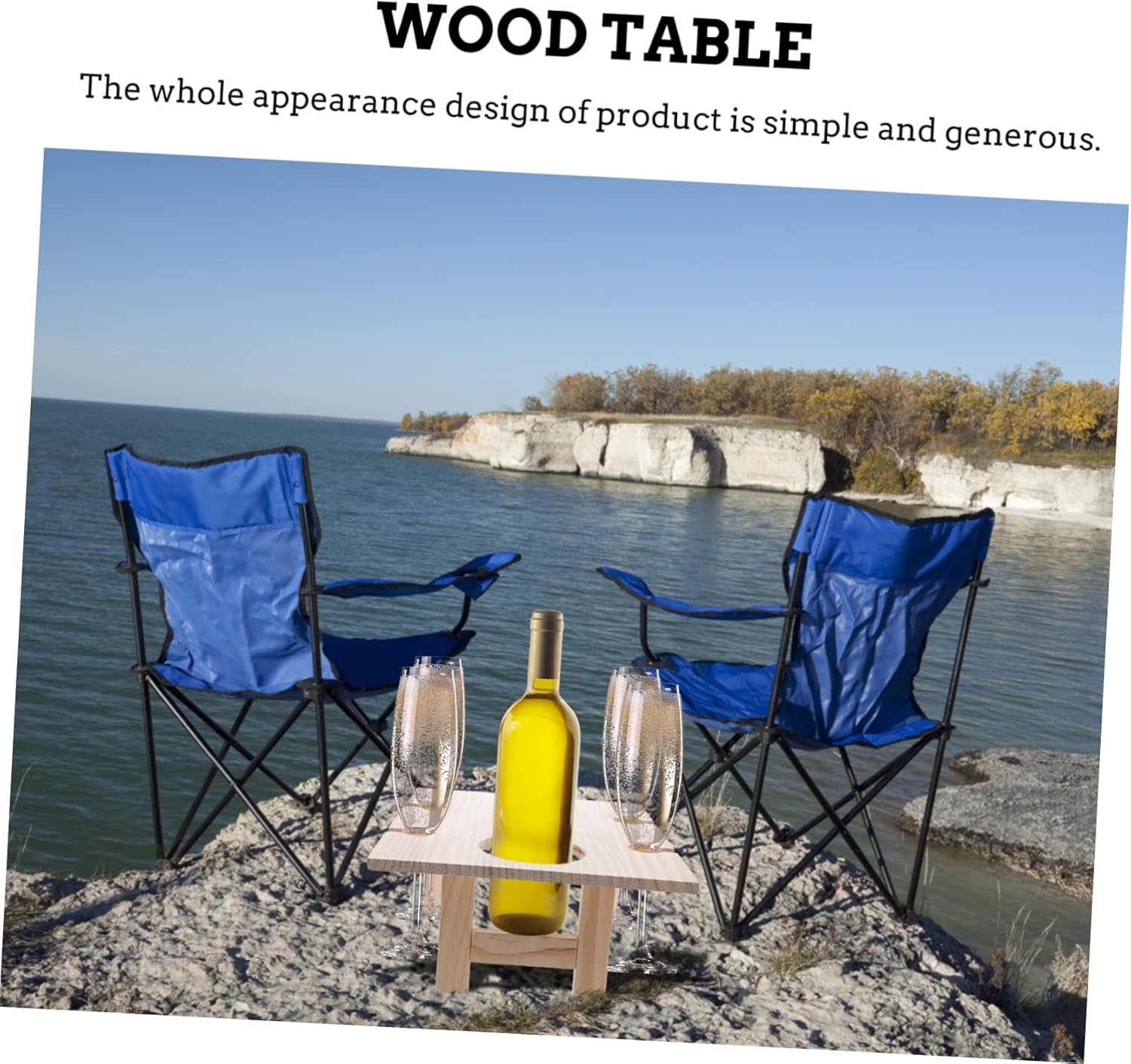 Wooden Wine Table for Outdoor Use Portable Foldable Picnic Table for Red Wine for Parks Beaches and Festivals Easy to Carry and up
