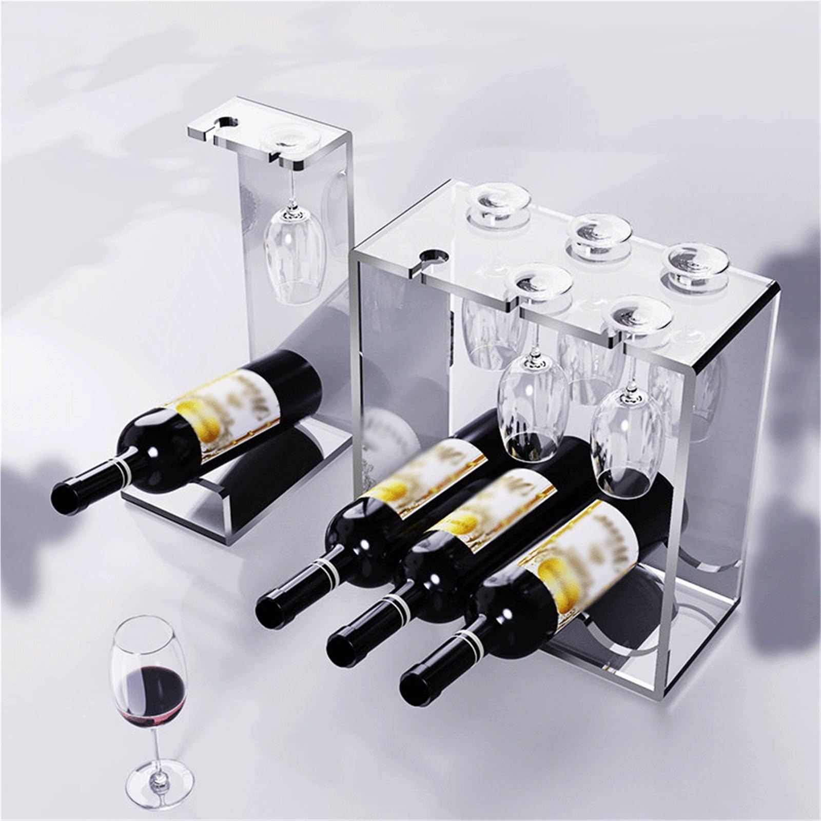 Uchwyt na butelkę wina Przezroczysty akrylowy uniwersalny stojak na wino Wystrój domu Stojak na wino(Duży)