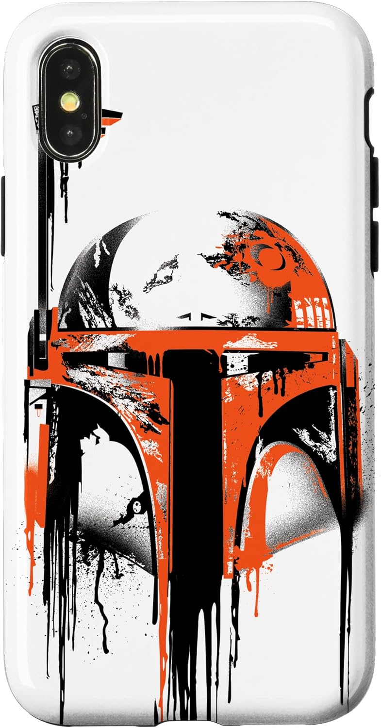 Star Wars Boba Fett Helmet Paint Drip White Case for iPhone 13