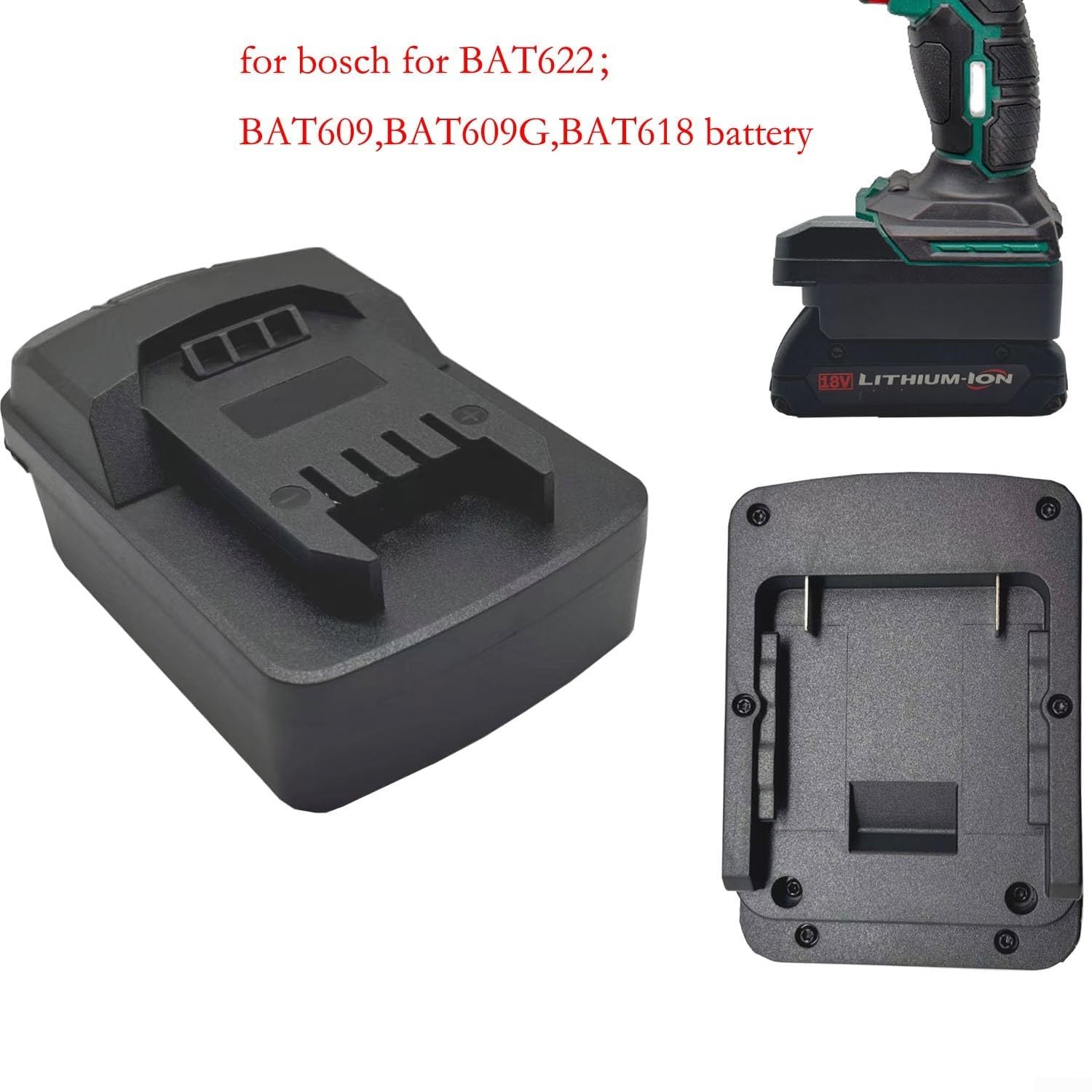 Adattatore per batterie agli ioni di Litio Bosch per BAT622 BAT618 BAT609 Compatibile con Parkside X20V Team Power Tool Battery Converter con Piastra Protettiva e Design Antiscivolo