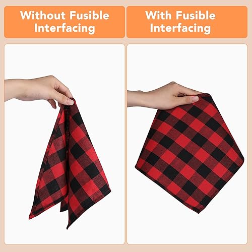 Miniatura 6 de CAREGY Interfaz fusible no tejido no tejido de color blanco ligero, 12 pulgadas x 27 yardas, interfaz de poliéster de una sola cara para suministros