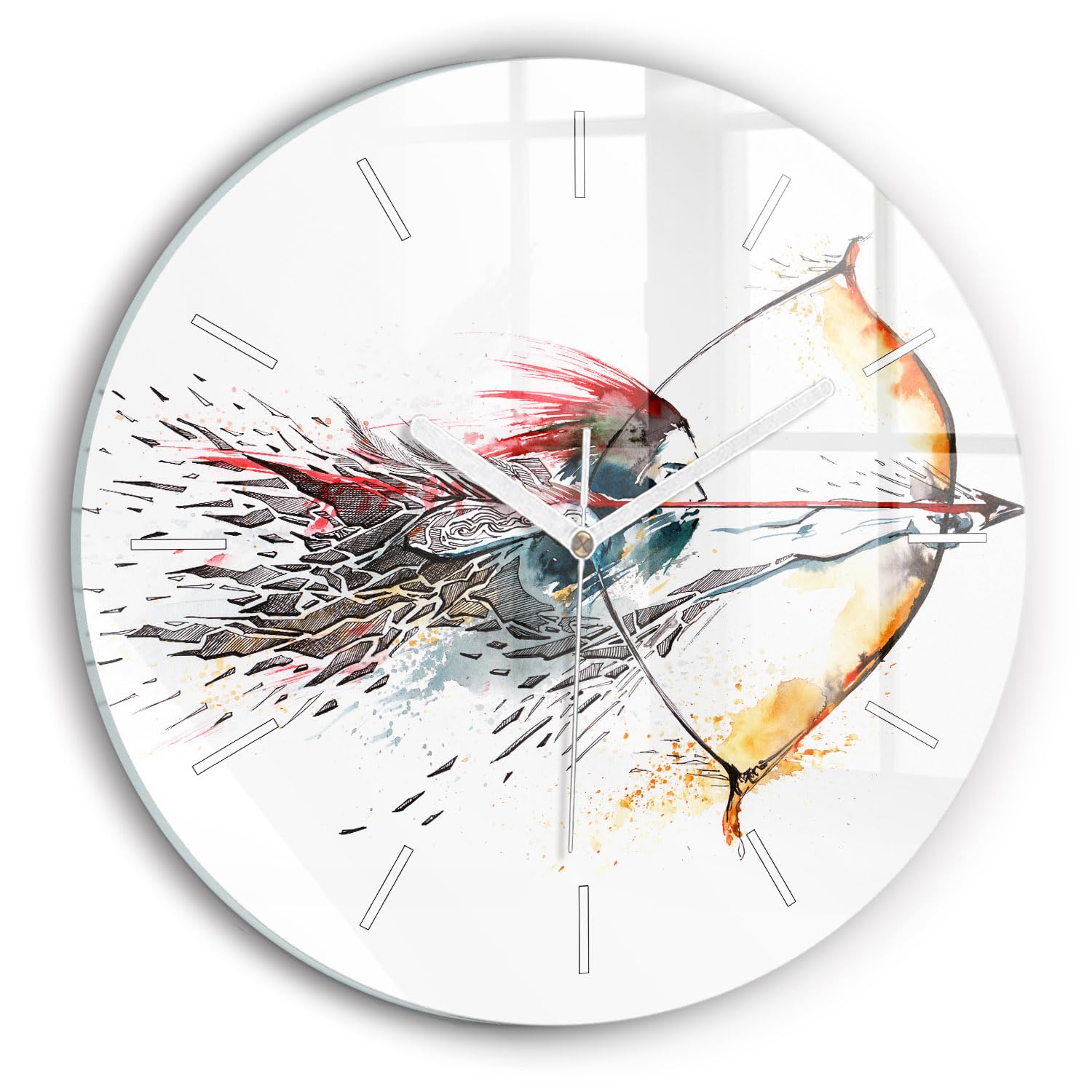 Horloge Mécanisme Silencieux Wallfluent 30 cm en Verre Fini le Tic-Tac