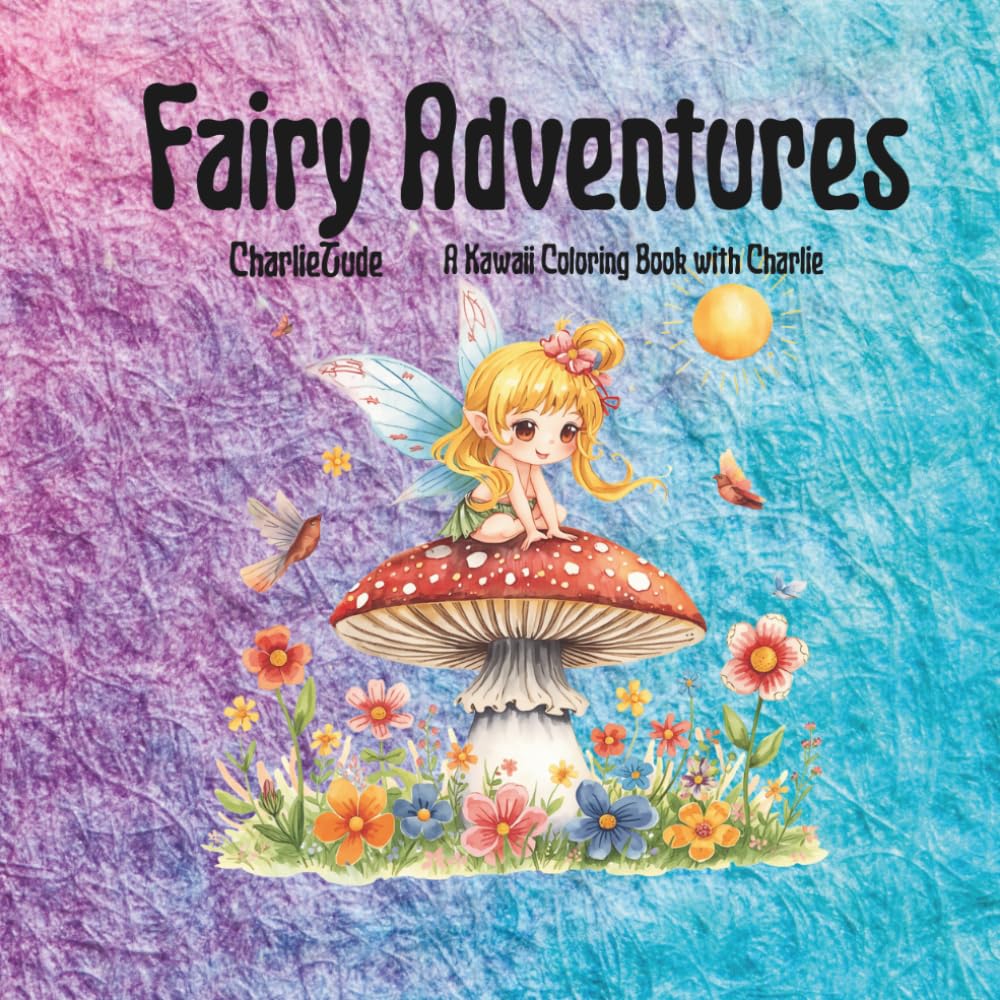CharlieTude- Fairy Adventures: A Kawaii Coloring Book with Cute Fairy Scenes, Cozy Moments, and Charlie the Cavapoo
