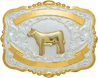Crumrine Lighting Ridge Show Cow Trophy Buckle with Engravable Ribbons Small