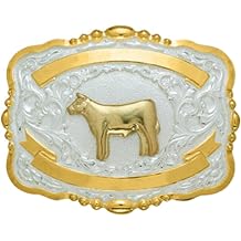 Crumrine Lighting Ridge Show Cow Trophy Buckle with Engravable Ribbons Small