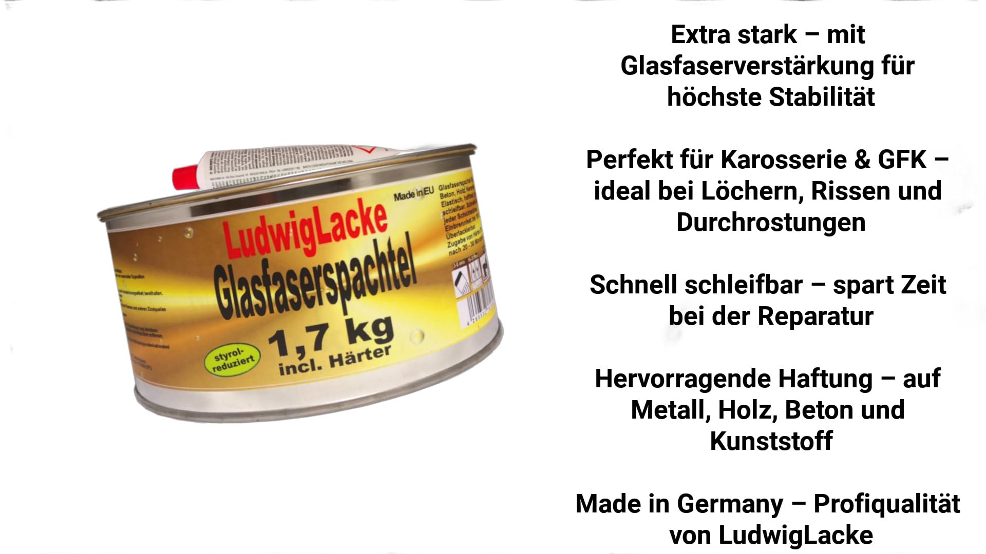 6 x 1,7 kg zestaw szpachelek z włókna szklanego, masa szpachlowa do lakieru samochodowego