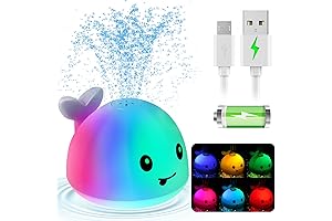 Rechargeable Light-Up Whale Spray Fountain Bath Toy for Kids