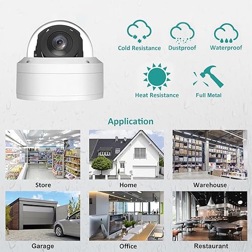 Miniatura 6 de UNILOOK Cámara PTZ PoE de 5MP Cámara IP de seguridad con zoom óptico 5X, lente motorizada de 0.106-0.531 in con audio, detección de