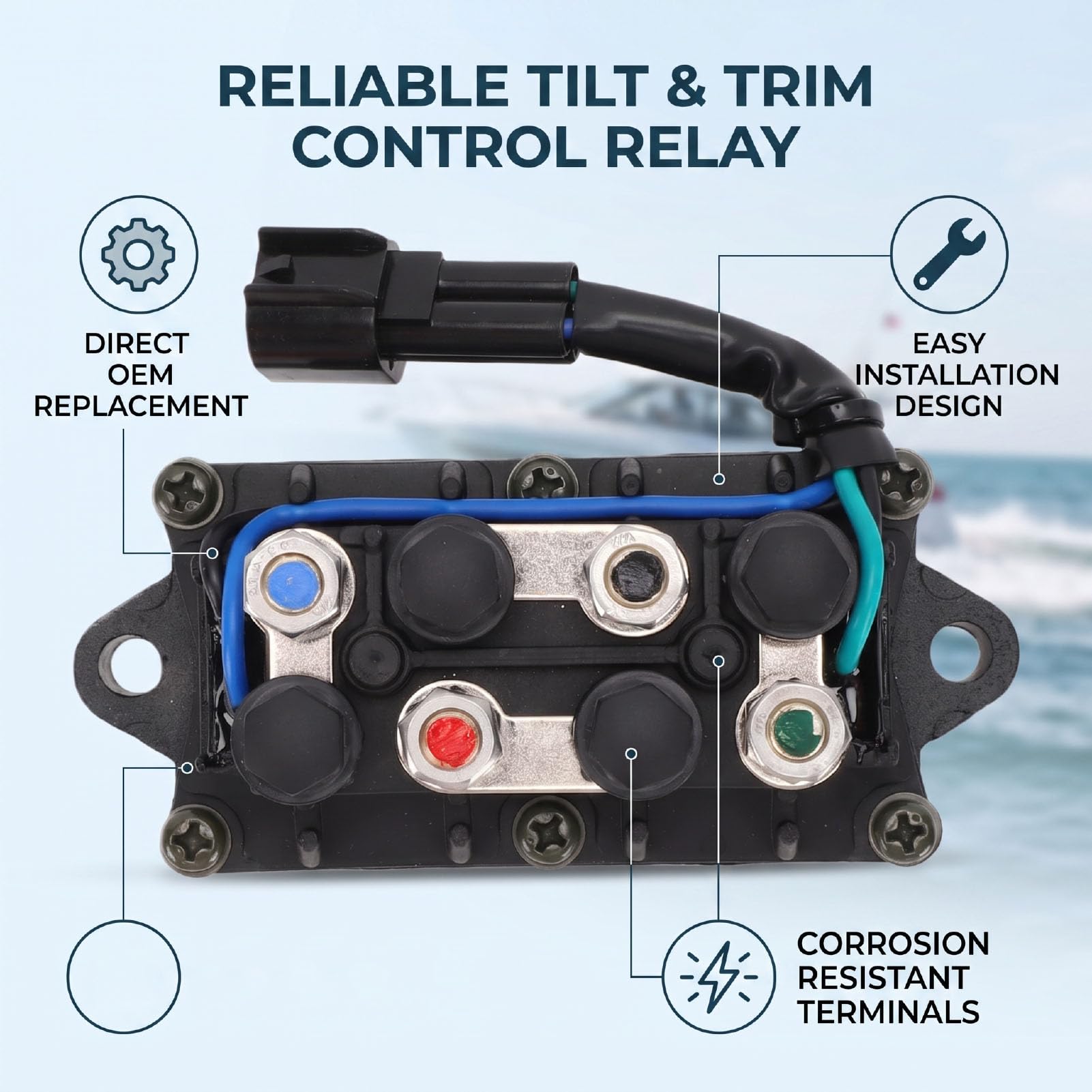 Haofy Conjunto de relé de Trim, relé Marino de 3 Pines 12 V for Barco