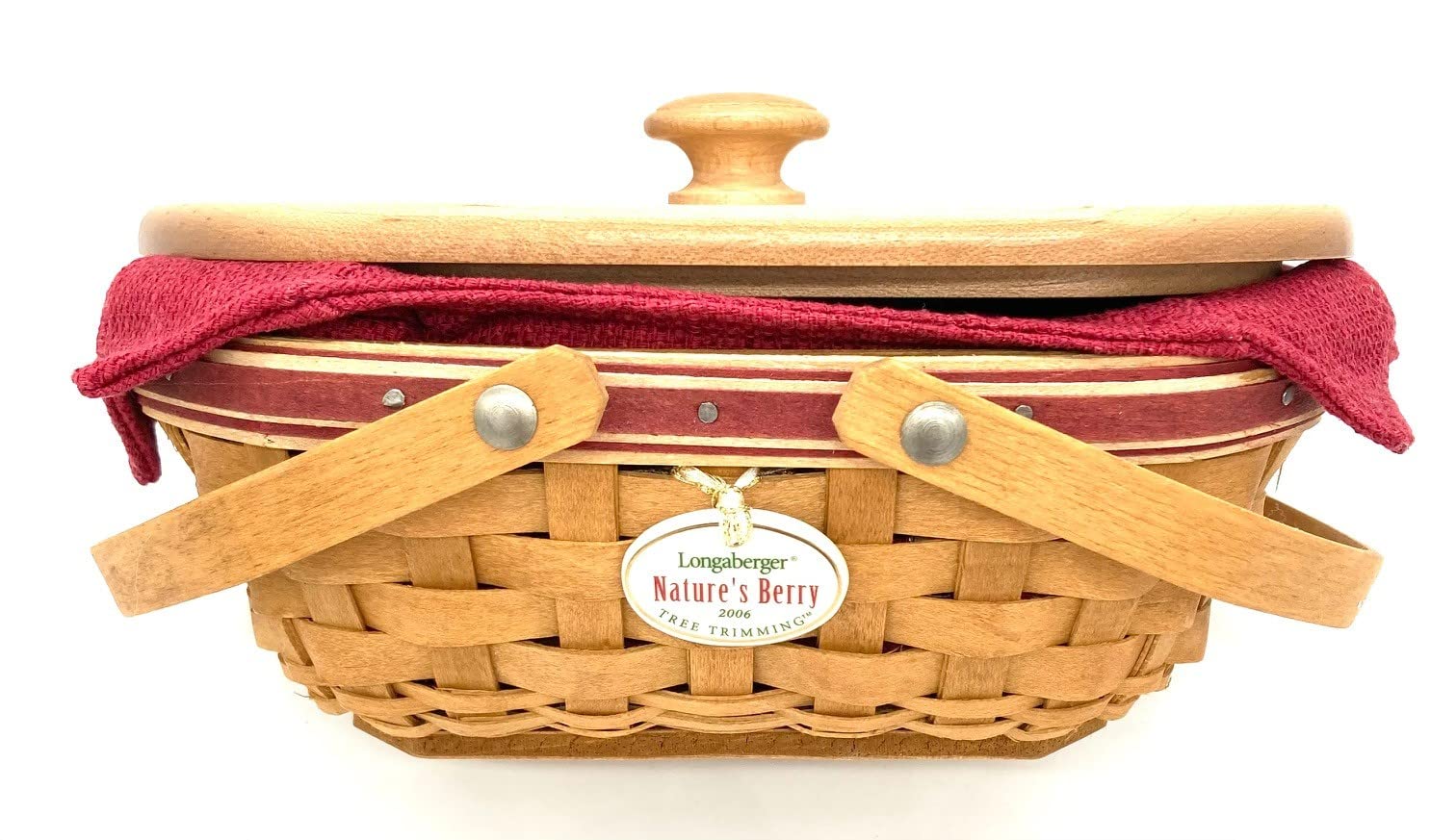 Longaberger 2002 Tree Trimming Treats Basket - Green (Holly Liner)