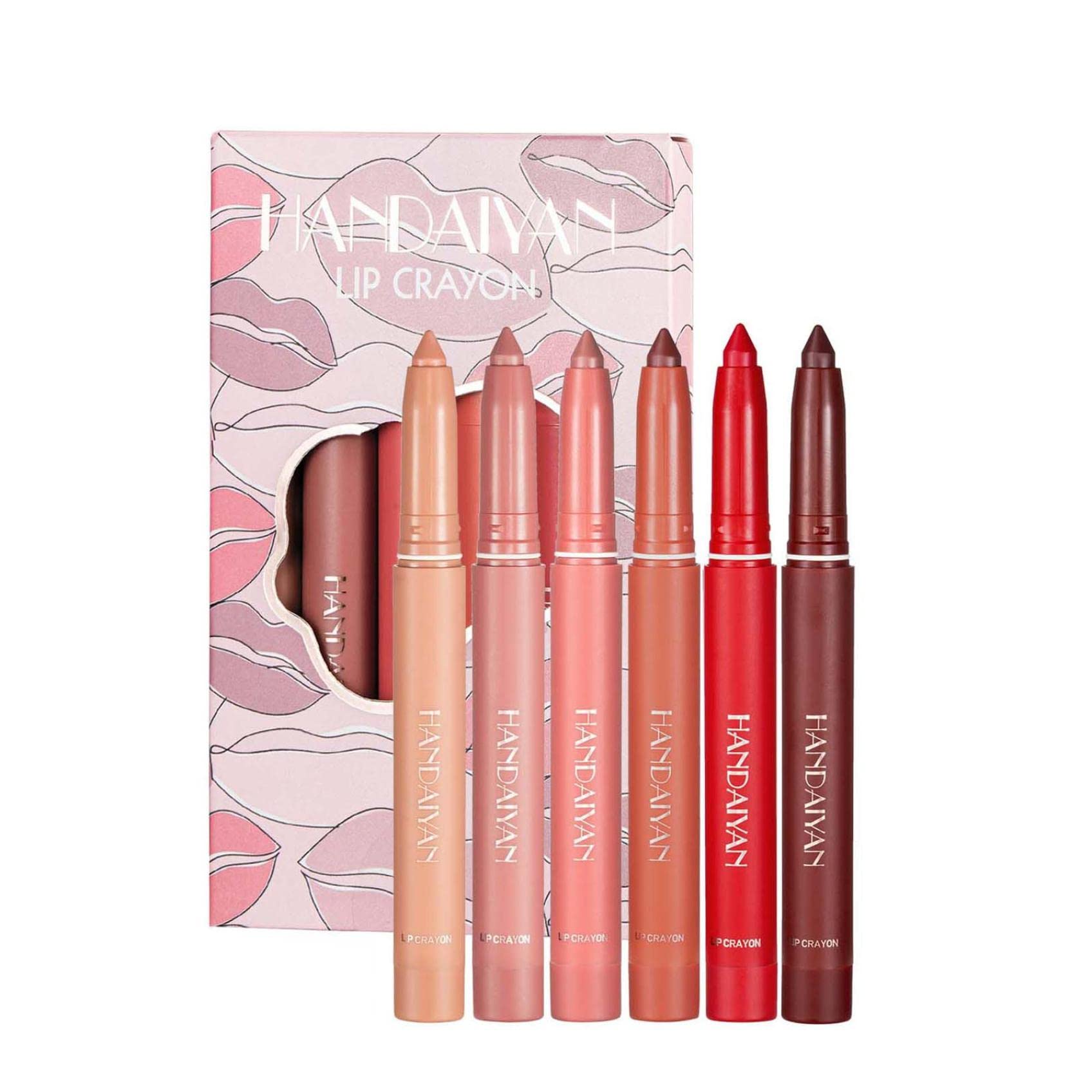 6PCS Lip Liner Set, Matte Lipstick Pen, Lip Liner Pencil, Not Easy To Fade,Assorted Colors Lip Pencil Graduation Birthday Gifts for Her Lip Color Pens (Multicolor 6PCS-A)