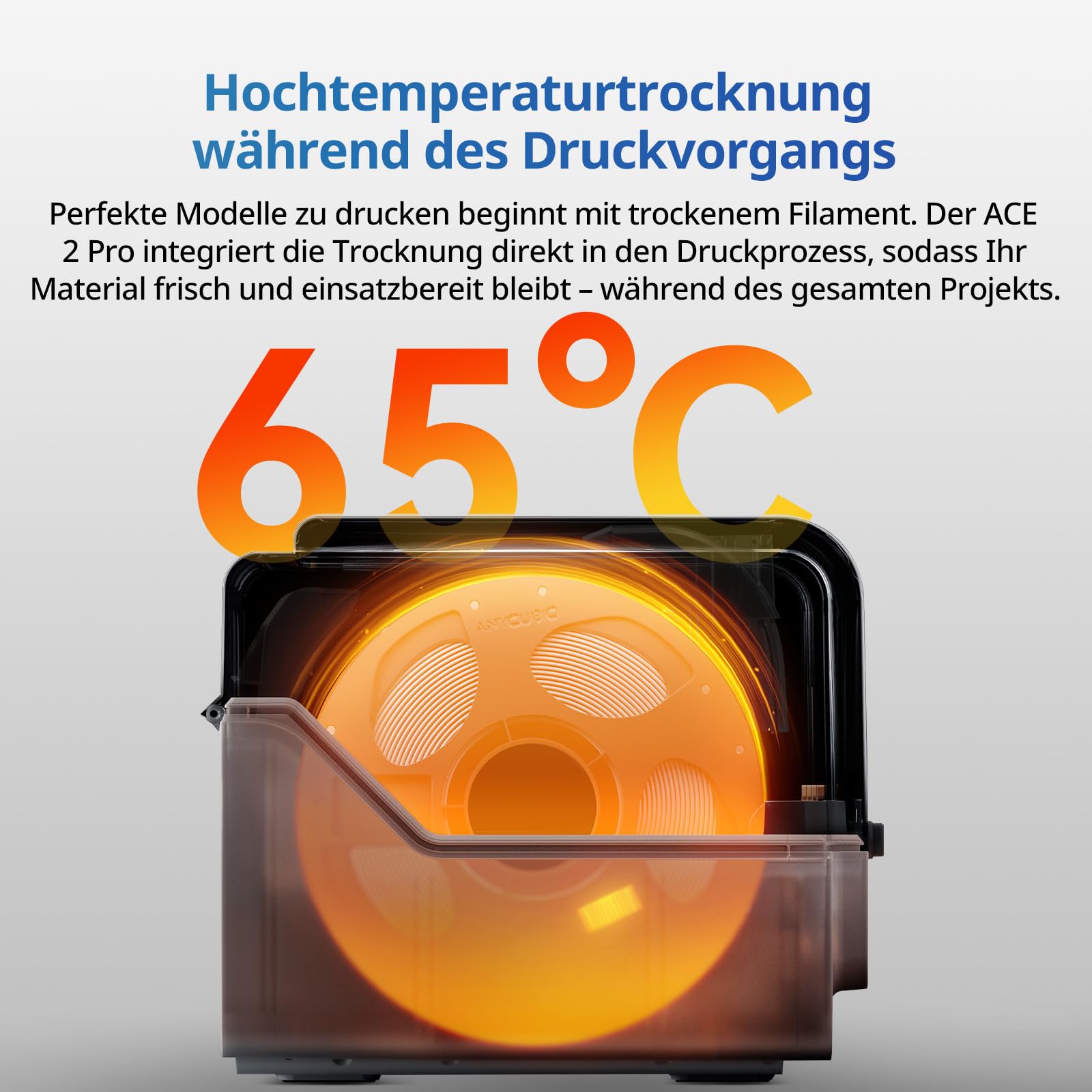 Anycubic ACE 2 Pro Mehrfarbiger 3D Druck, 65 °C Hochtemperaturtrocknung, Schnellerer Filamentwechsel, Kompatibel mit Kobra X, Kobra S1 und Kobra S1 Max, Nicht mit ACE Pro koppelbar