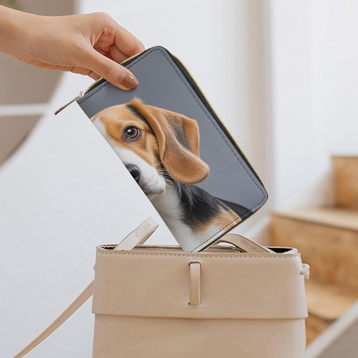 Cute Beagle Long Zipper Pouch Wallet Clutch Wallet