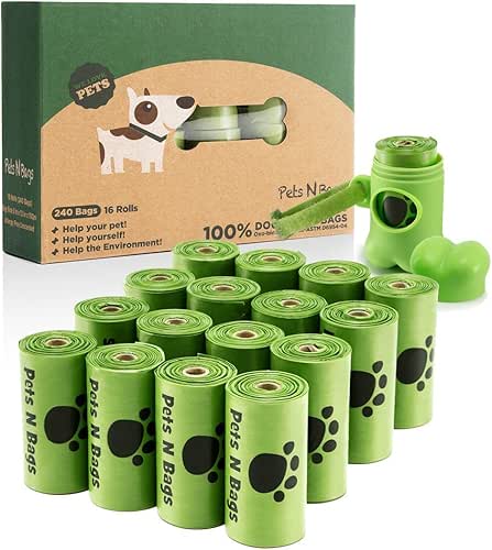 Poop Bags, Environment Friendly Pets N Bags Dog Waste Bags,