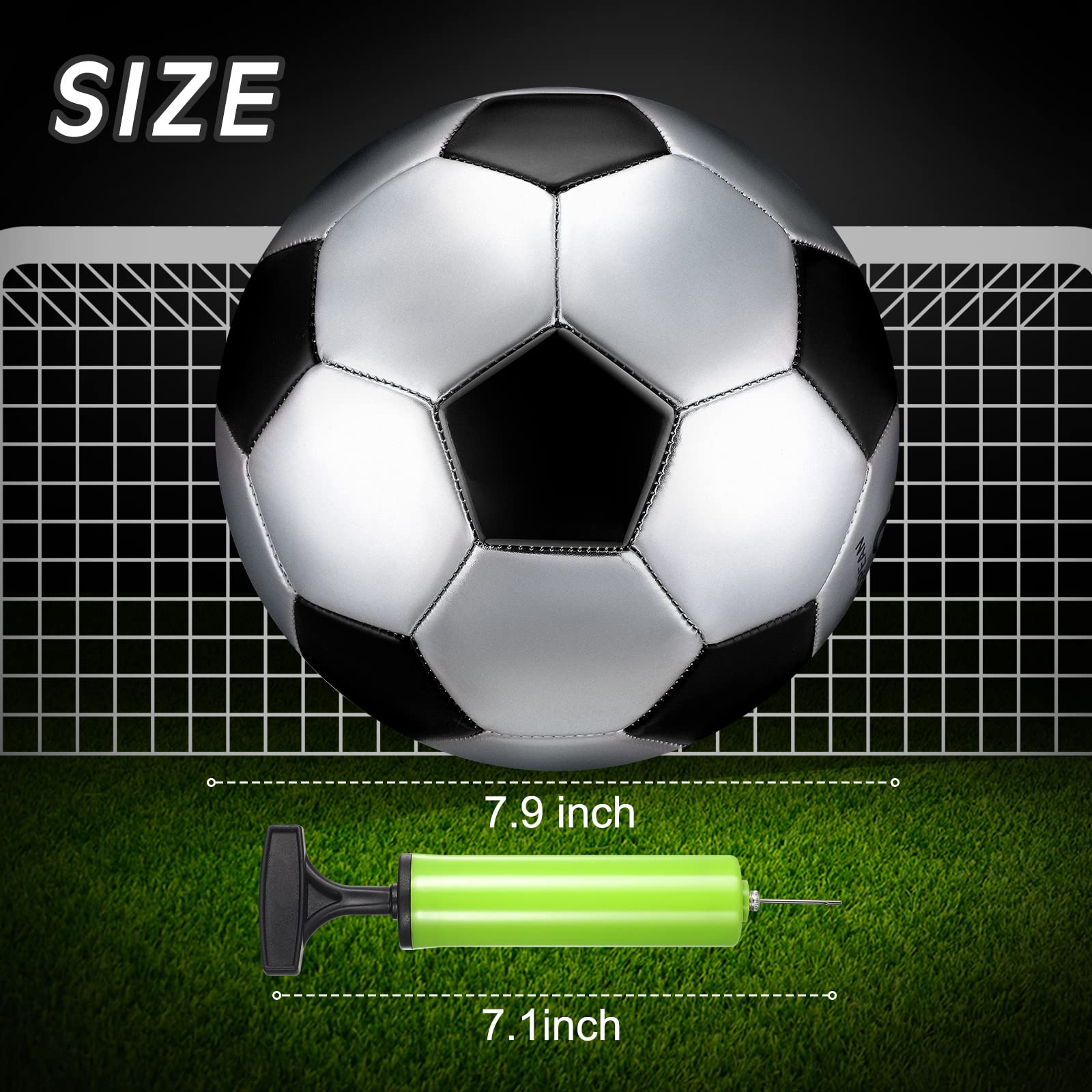 HyDren 6 Pack Christian Charity Donation Supplies Soccer Balls Youth Size 4 with Pump Machine Stitched Ball for Teens with Pump Official Soccer Ball for Game Training