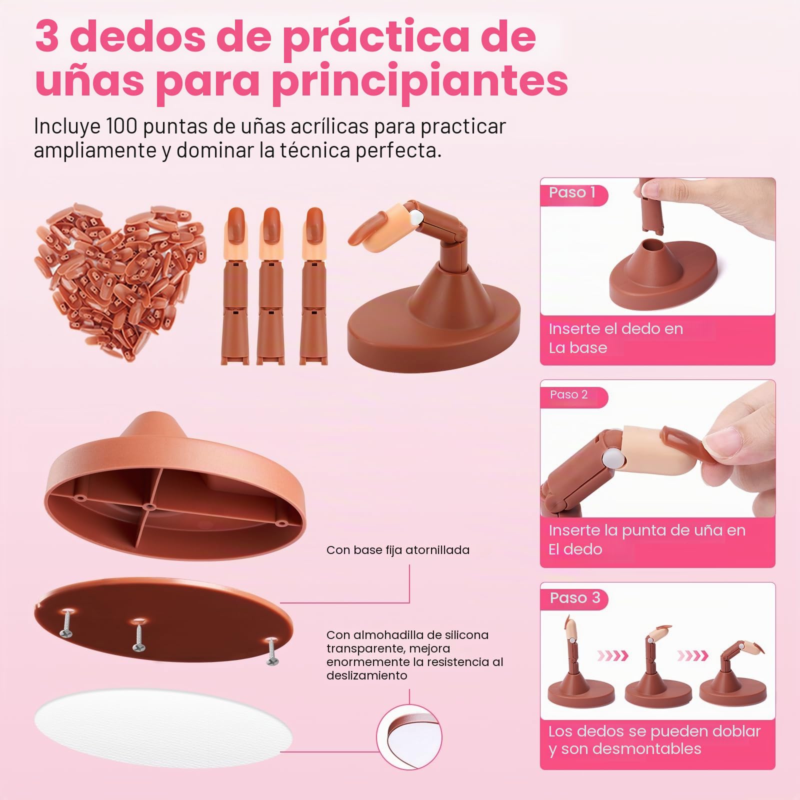 Yokilly Kit Uñas Acrilicas Completo: Acrilico Para Uñas con UV Lámpara Mano Dedo de Práctica para Uñas Limador De Uñas Electrico - Kit Uñas Semipermanentes Gel Polvo Acrilico Para Uñas