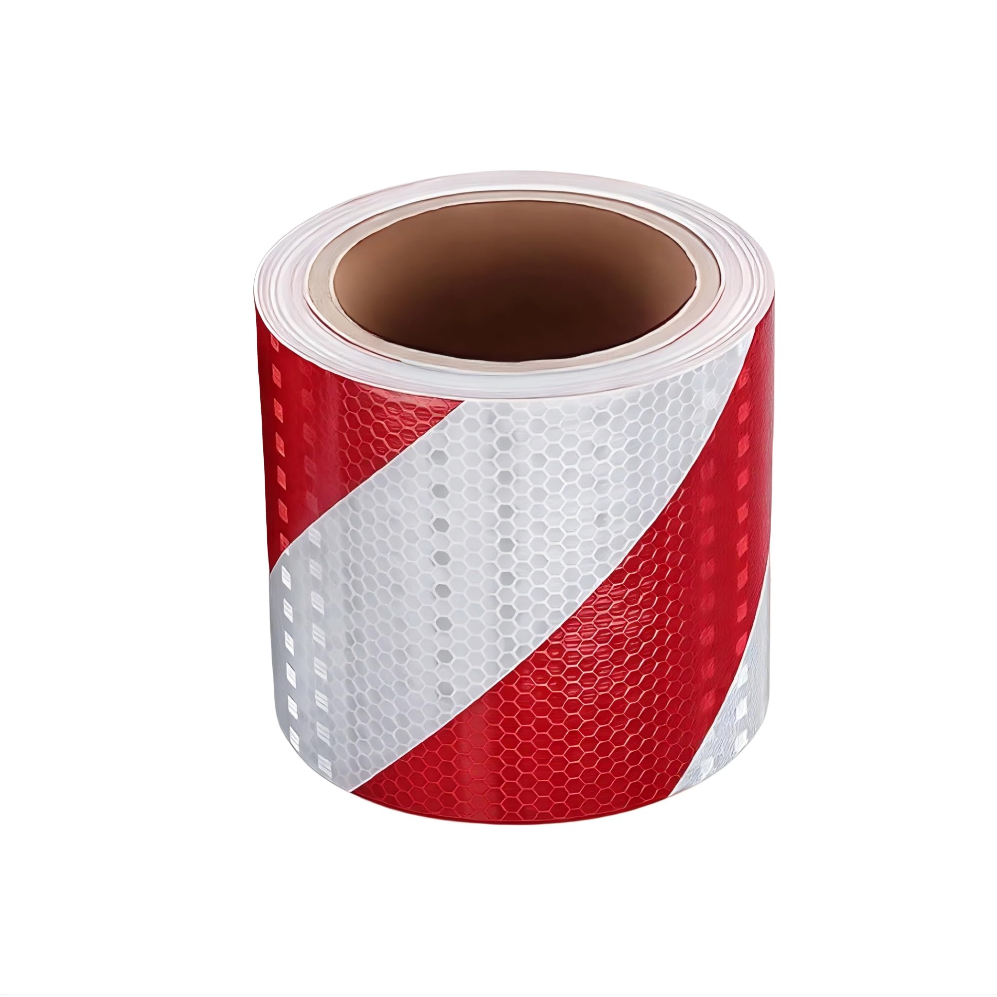 Bande Réfléchissante Autocollante 10cm x 25m Rouge et Blanc – Ruban Réfléchissant Haute Visibilité PET Imperméable – Sécurité Véhicule, Camion, Porte Garage, Signalisation
