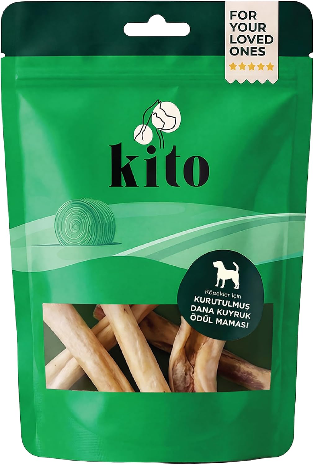 Kito Kurutulmuş Dana Kuyruk Çiğnemelik Köpek Ödül Maması%100 Doğal, Glutensiz, Organik 100 gr(Dog Treat)